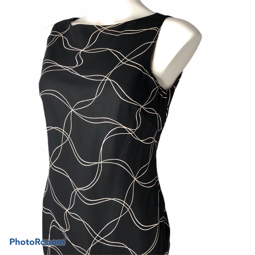 Evan-Picone Black & Cream Print Sheath Dress - Picture 4 of 8